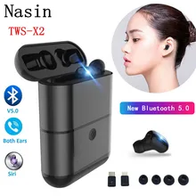 Nasin X2 TWS Bluetooth 5 0 True Wireless Earphone Earbuds Waterproof IPX7 stereo Headset with Charging Box For Xiaomi IPhone