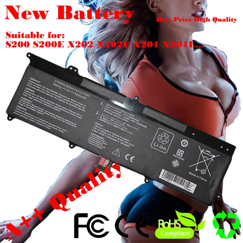 JIGU Battery For Asus VivoBook S200 S200E X202 X202E X201 X201E S200E-CT209H S200E-CT182H C21-X202 C21X202 4CELLS