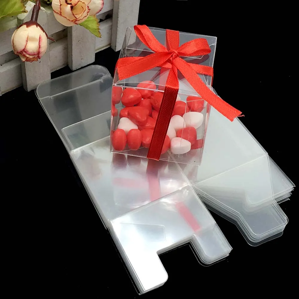 25 шт. квадратный ПВХ подарок на день рождения Свадебный мешочек для колец коробки для шоколада и сладостей коробки для шоколада 5x5x5 см Рю де rega