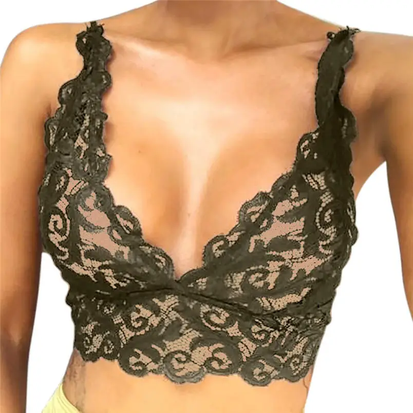 Fashion Women Lingerie Corset Sexy Lace Flowers Breathable Bralette Bralet Bra Mini Tank Cami Crop Underwear #J15 (4)