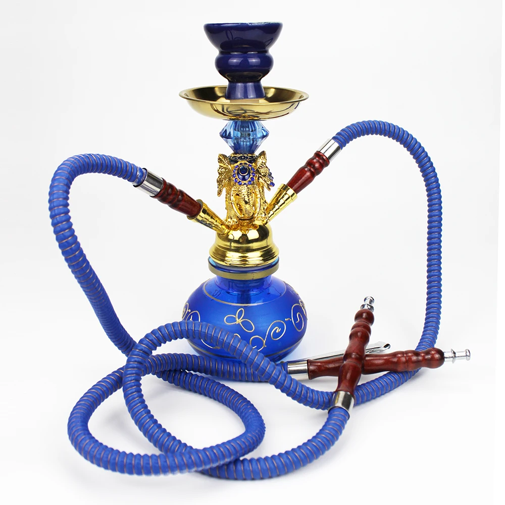 Стеклянный кальян украшения Индийский Слон Sheesha кальян наргиле Чича небольшой портативный кальян Набор двойной шланг