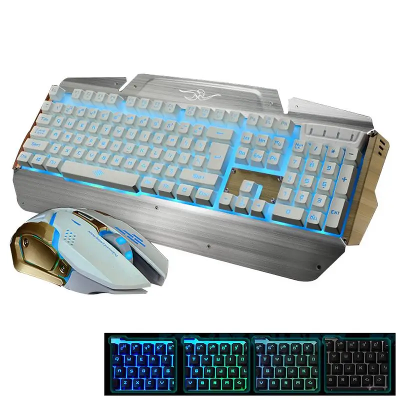 

Backlight Mechanical Touch Mouse Keyboard Set Usb Metal Backlit Keyboard With Hand Holder Wired Gaming Mouse And Keyboard Set
