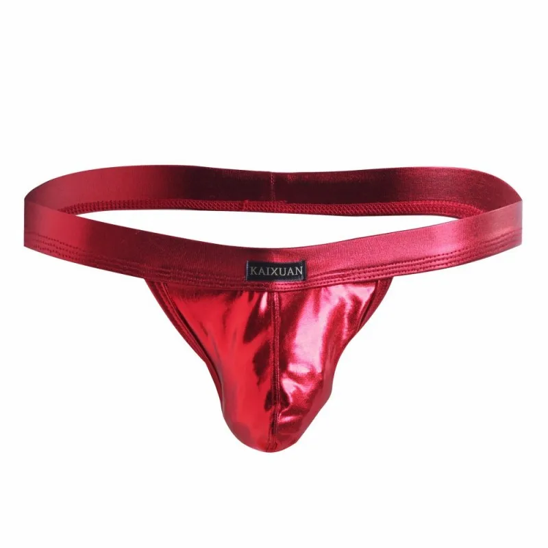 Shiny Thongs Mens Open Back Underwear Thongs Fetish Gays Tanga Briefs Faux Leather Panties