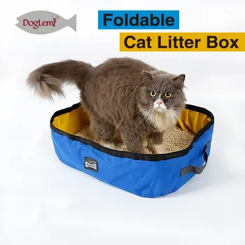 

2 Colors Portable Cat Bedpans Outdoor Travel Cat Litter Box Foldable Cat Litter Pan 600D Oxford Puppy Kitten Toilet Training pan