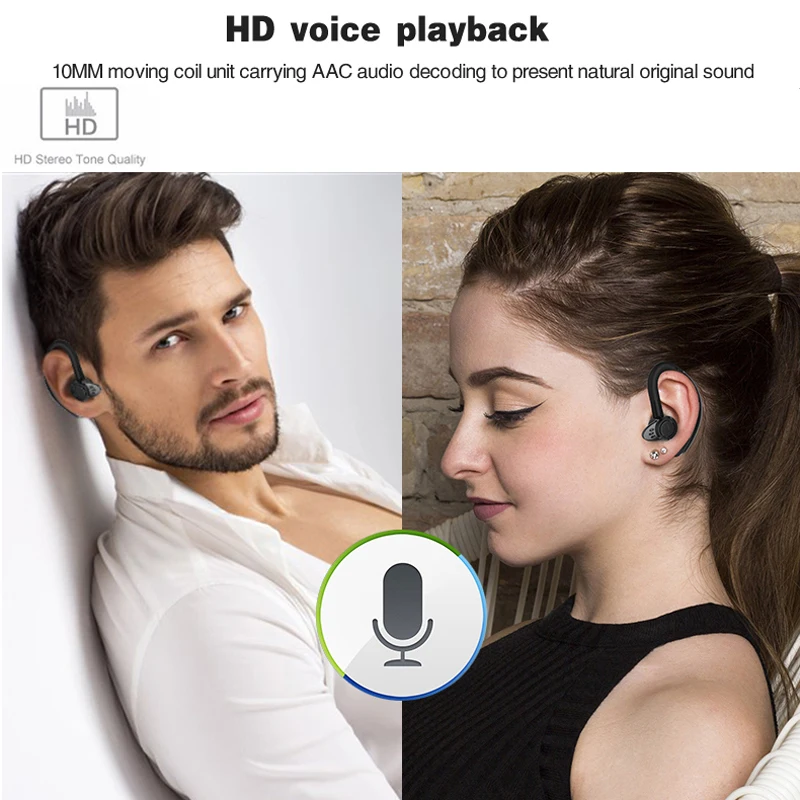 DAONO Q8 Bluetooth наушники с микрофоном, наушники с голосовым управлением, беспроводная Bluetooth гарнитура с громкой связью для вождения, шумоподавление