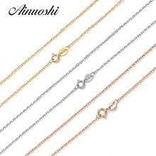 AINUOSHI Luxury Pure 18K Solid Rose Gold Yellow Gold White Gold O Shape Women Necklaces For Engagement Pendant 45cm 18'' Chain AINUOSHI Luxury Pure 18K Solid Rose Gold Yellow Gold White Gold O Shape Women Necklaces For Engagement Pendant 45cm 18'' Chain