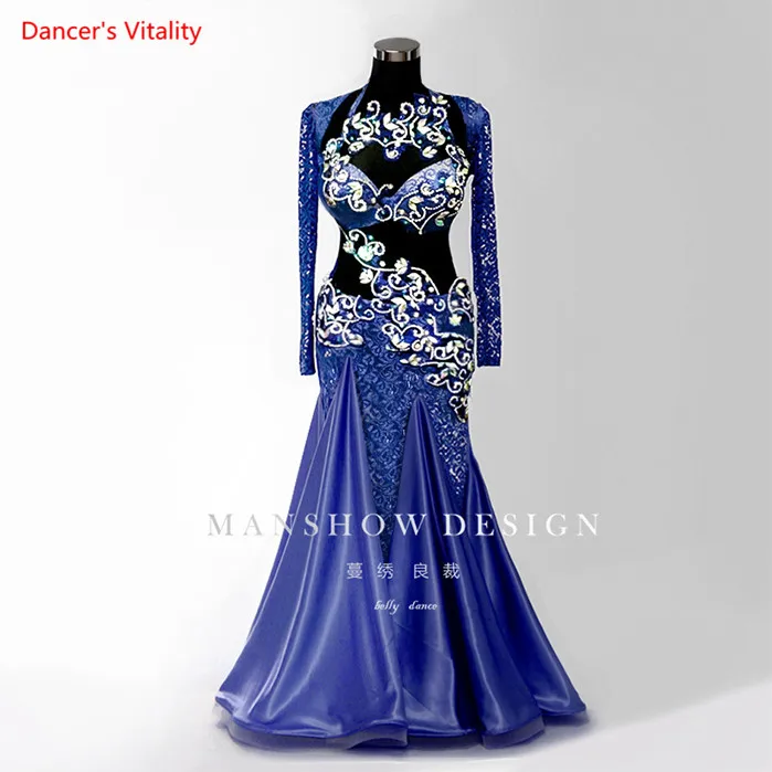 

Professional Handmade Diamond Belly Dance Suit Adult Female Sexy Lace Costumes Women Dancing Stage Competition Clothes