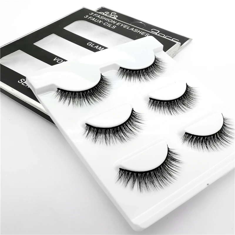 

3 Pairs Natural Long Winged Individual Eyelashes Comfortable Soft Eyelashes Handmade Makeup False Eyelashes