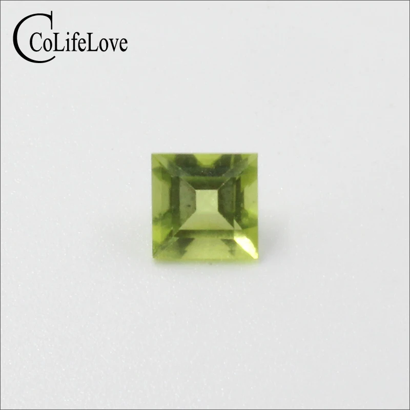 Exorcism gemstone of Egypt natural peridot gemstone 6 mm princess square cut peridot loose price beads
