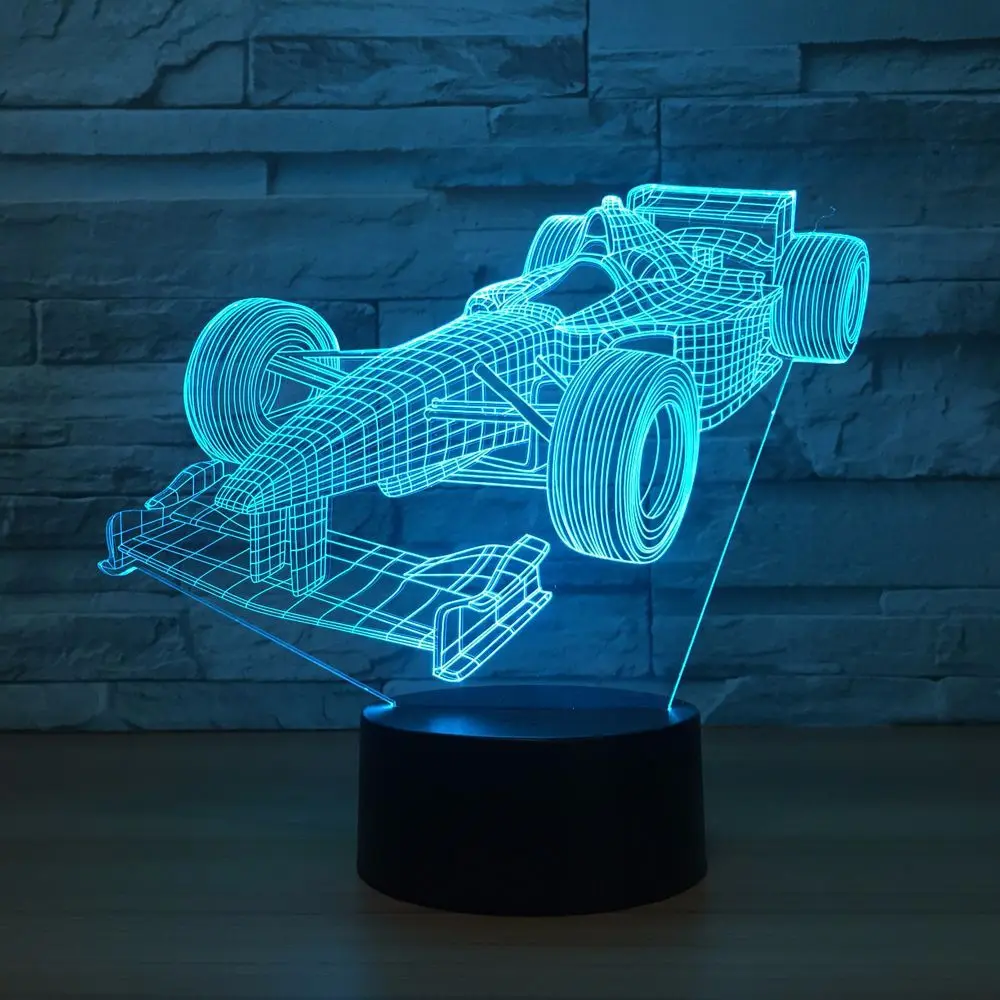 3D Светодиодная лампа для гоночного автомобиля Formula Ferrari BMW 7 видов цветов