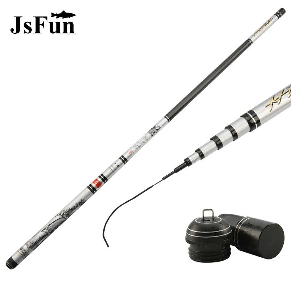 JSFUN 3.6M 4.5M 5.4M 6.3M 7.2M Carbon Fiber Telescopic Fishing Rod