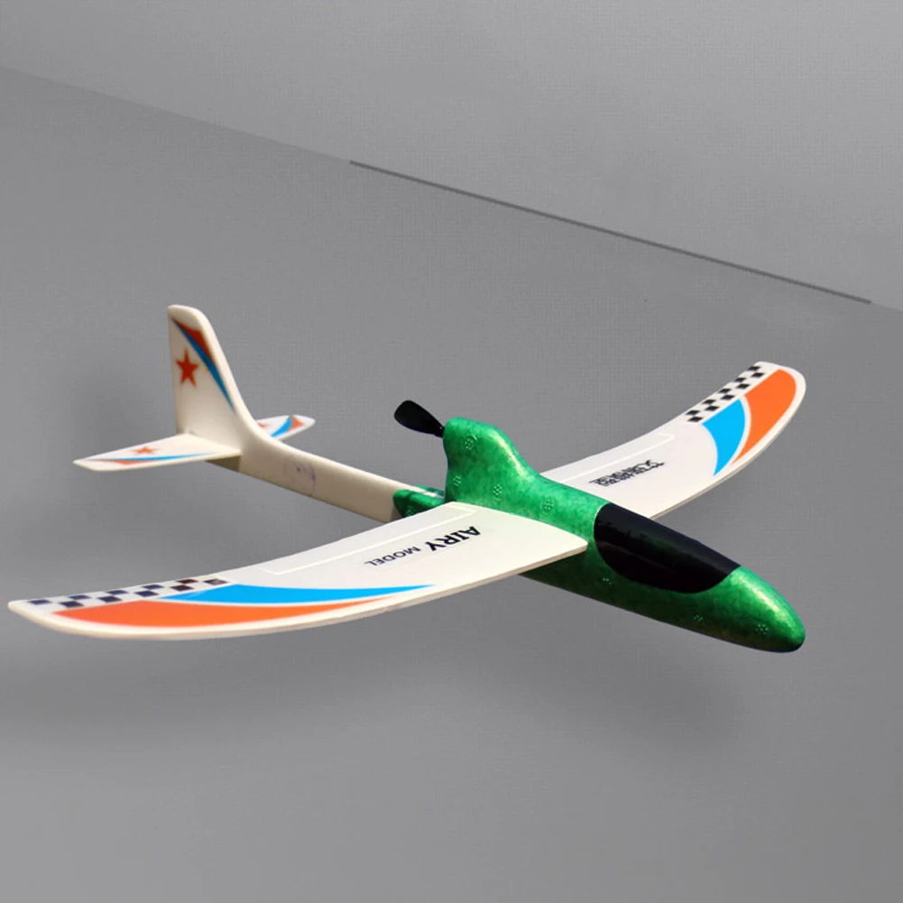 Обтекаемый подарок, Детский Электрический Забавный планер, радиоуправляемый самолет, конденсатор, ручной бросок, сделай сам, игрушка из пены, модель, обучающая - Цвет: Зеленый