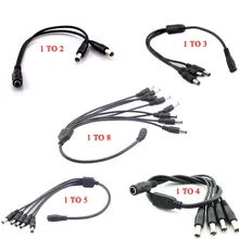 2.1*5.5mm 1 femmina a 2 3 4 5 8 maschio DC cavo di alimentazione Splitter spina per CCTV accessori per telecamere di sicurezza adattatore di alimentazione 12V