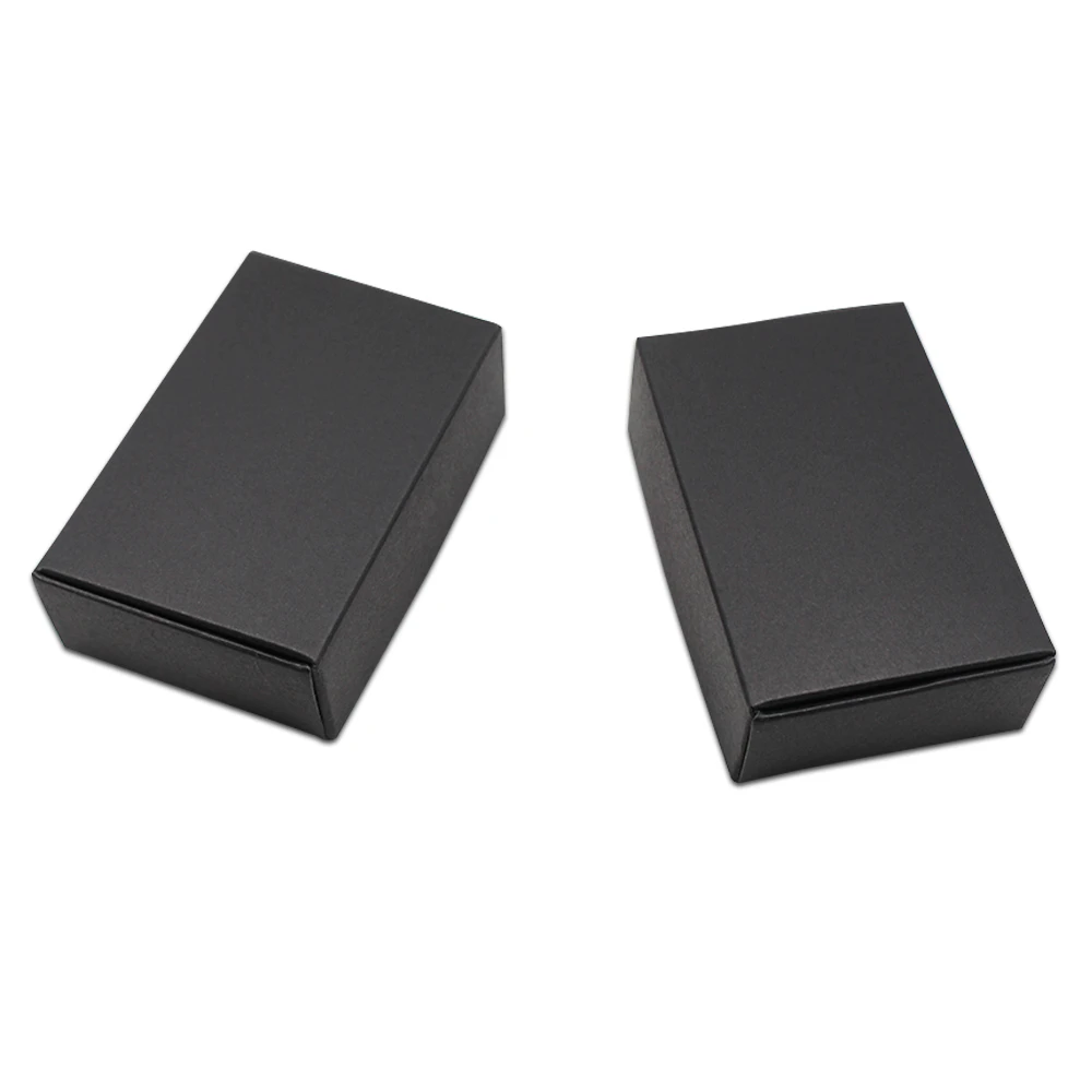 

50pcs/Lot Square Small Kraft Box for Party Birthday Gifts Packing Black Soap Cardboard Paper Boxes Foldable Jewellery Carton Box