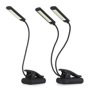 

USB Battery Clip On Book Reading LED Light 6W COB Flexible Arm Stand Lamp For Laptop Notebook Working Portable Night Light