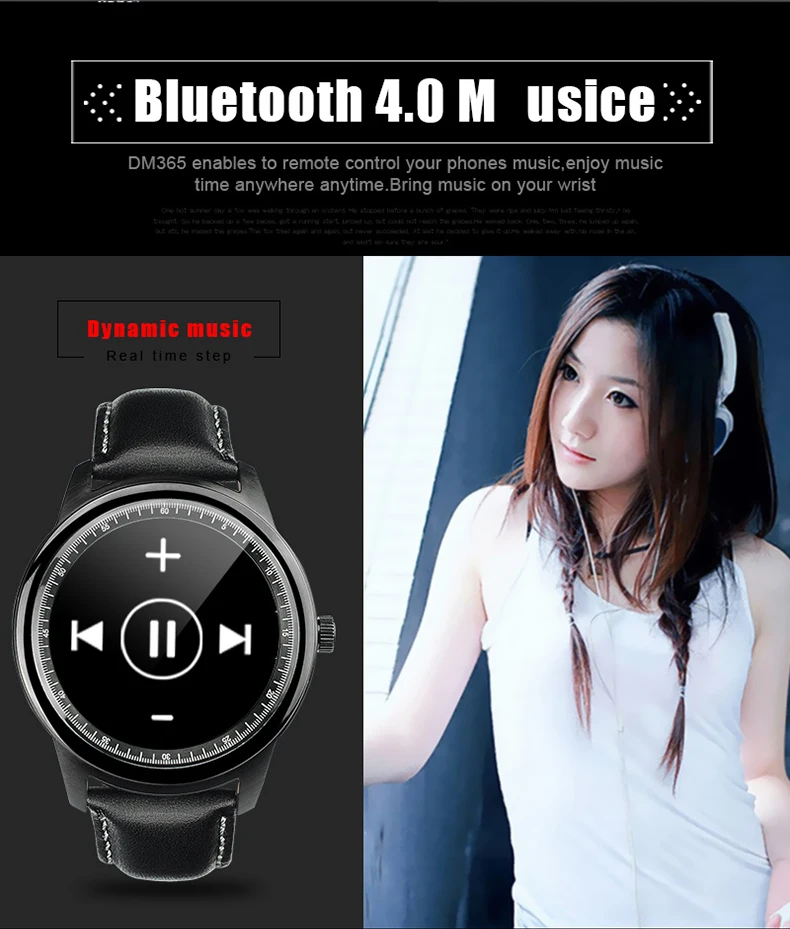 DM365 Smart Watch mtk2502a ips Экран Bluetooth SmartWatch Фитнес трекер приложение для iphone IOS телефона Android smartwatch человек