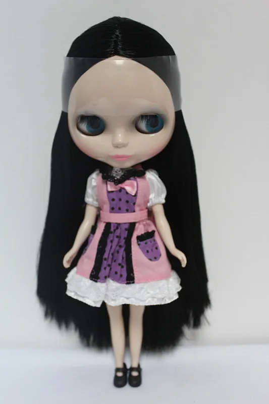Кукла Blygirl Blyth, черные прямые волосы, нормальное тело, 7 суставов, № 6852, 1/6, кукла для самостоятельного макияжа
