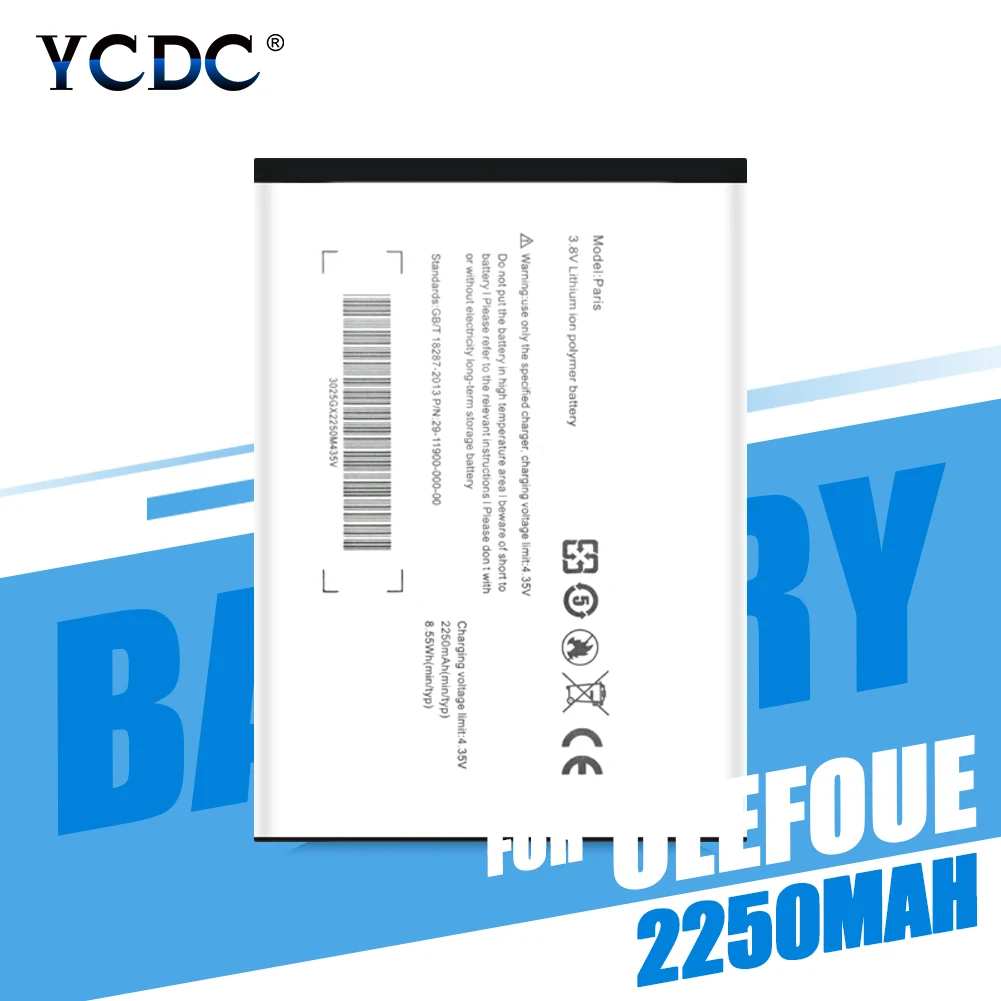 

New Mobile Phone Backup Battery For Ulefone Paris X Paris Lite High Quality 2250mAh Replacement Lithium Li-ion Batteries