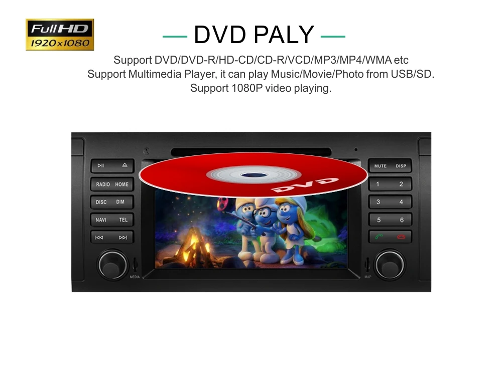 Excellent Dinpei 7" Car DVD player for BMW 5 Series X5 E53 E39 M5 car Multimedia player  GPS stereo audio Radio Bluetooth Navi 6