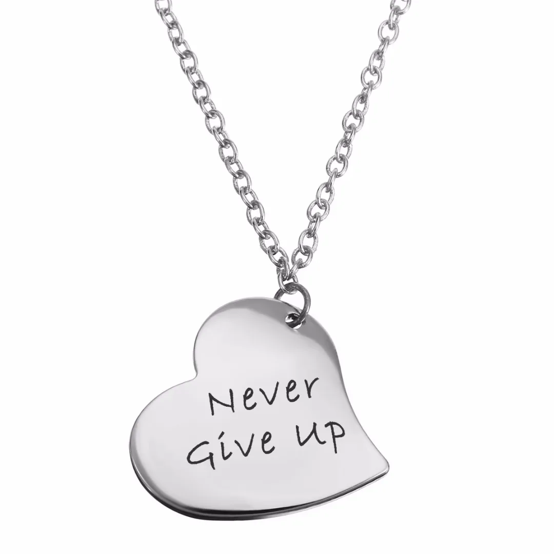 Men Women DIY Personalized Engrave Name Letter Heart Necklace Stainless Steel Jewelry Trendy Vintage Customized Gift Shellhard