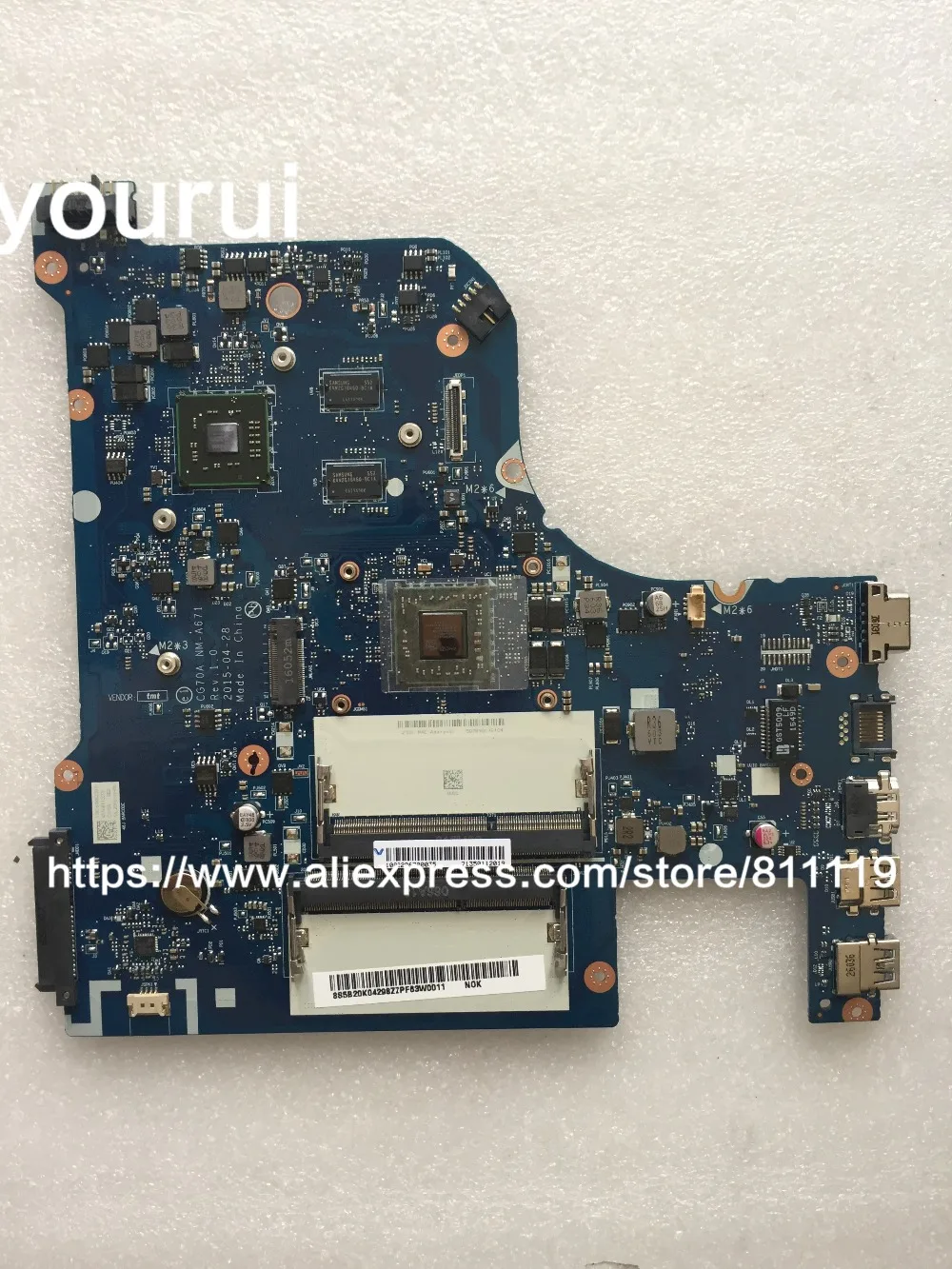 Материнская плата yourui для ноутбука Lenovo G70-35 CPU CG70A NM-A671 A4-6210 материнская полных