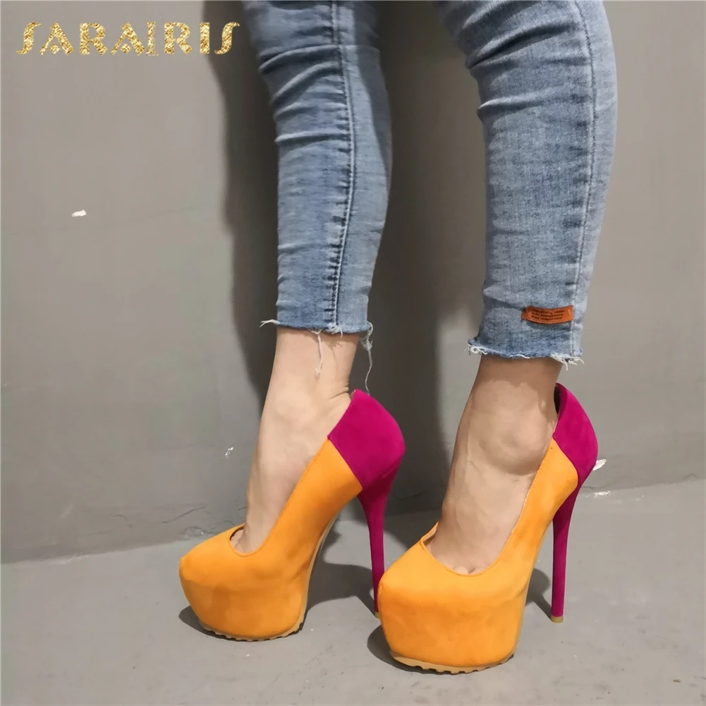 

Sarairis Luxury Large Size 35-47 Sexy Platform Party Women Shoes Woman thin-heeled High Heels Ladies Spring Pumps