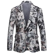Мужская куртка, Мужская Цветочная повседневная куртка на одной пуговице, Мужская индивидуальная деловая формальная куртка с принтом, мужские вечерние платья