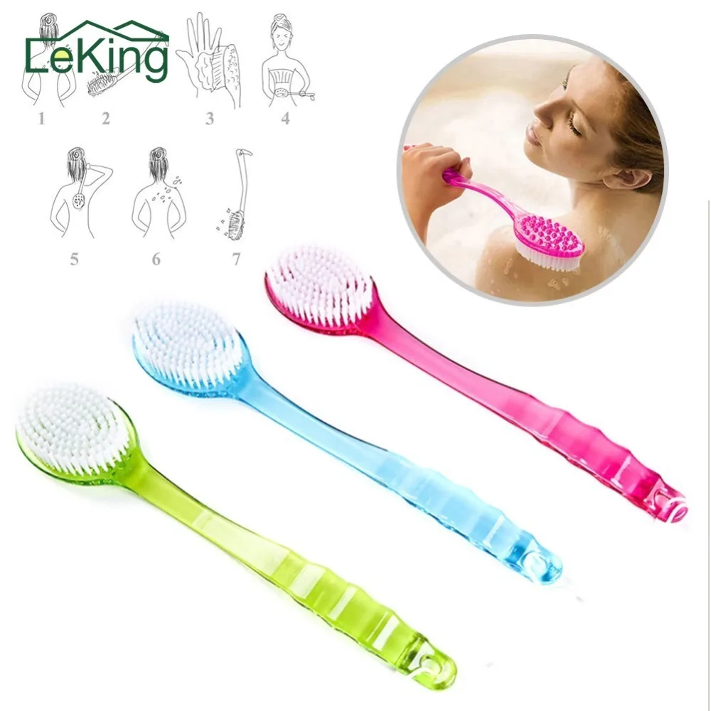

LeKing Adeeing Exquisite Soft Long-Handle Back-Rubbing Brush Bath Massage Brush Bathing Tool
