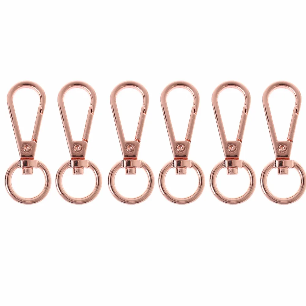 

THINKTHENDO 6Pcs Metal Bag Hardware Accessories Swivel Clasp Spring Snap Hook Key Ring Chain 7 Colors 2017 Fashion Small