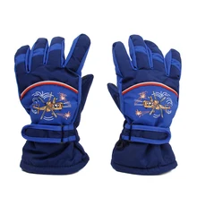 Регулируемая Пара Противоскользящие зимние теплые дышащие От 8 до 10 лет Детские лыжные перчатки для катания на коньках темно-синие спортивные аксессуары