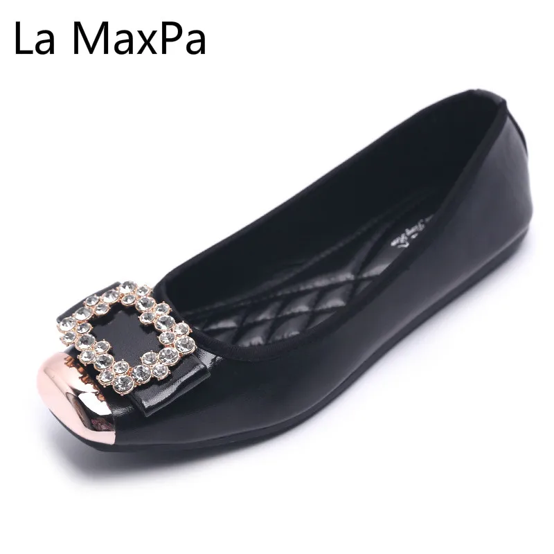 

Spring Summer New Women Shoes Water Drill Square Head Fashion Single Shoes Ballet Flat Bottom Casual Comfortable Boats Shoes