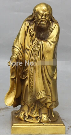 

0 11" lucky Chinese History Bronze of Taoism Philosopher Lao Zi Lao Tzu Statue