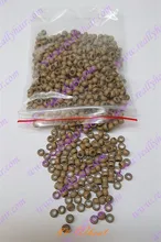1000pcs pack Wheat silicone micro nano bead with silicone line for Nano Hair Extensions tool kit