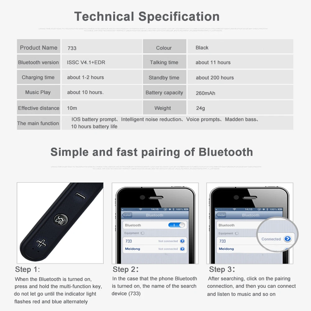 IBesi 733, Bluetooth наушники, беспроводные наушники, спортивные шейные наушники, поддержка карт TF, наушники, гарнитура с микрофоном для iPhone, Xiaomi