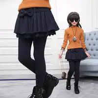 High Quality Girls Divided Pleated Skirt Children Trousers Teenage Cotton Leggings Pantskirt Culotte Christmas Costumes for Girl