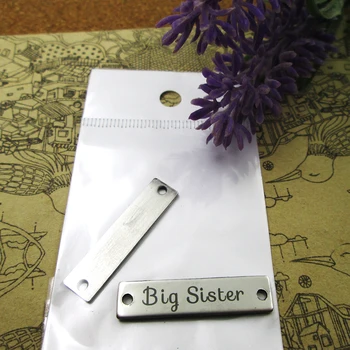 

20pcs-- Big Sister Connector stainless steel charms more style for choosing DIY Charms pendants for necklace 30x7mm