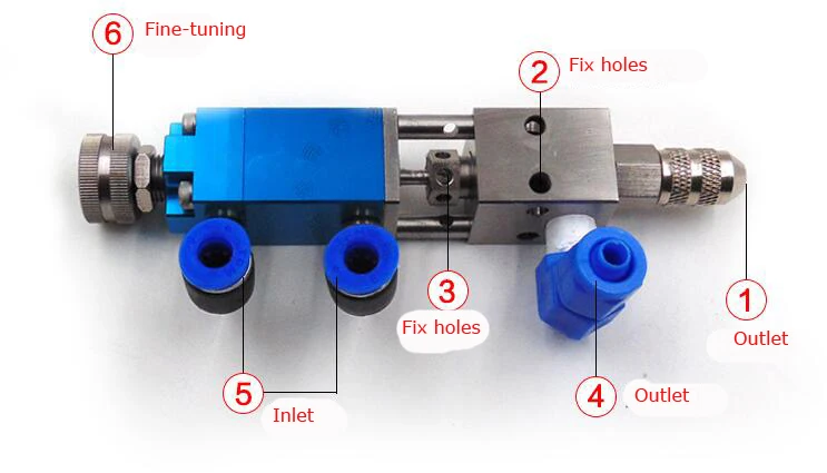 Пневматический UV дозатор клея клапан прецизионный наперсток Дозирующий клапан