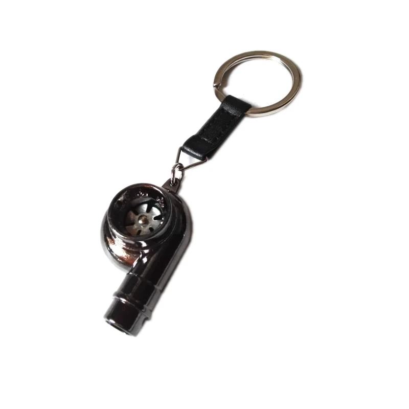 

1pc/lot Metal Turbo-charger Turbocharging Keyrings Keychains With Whistle