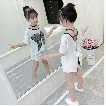 

Big Sale Toddler Kids Girl Clothes Summer Casual Short Sleeve T-shirt +Shorts Outfit Child Suit 2 Color Girls Summer Clothes Set
