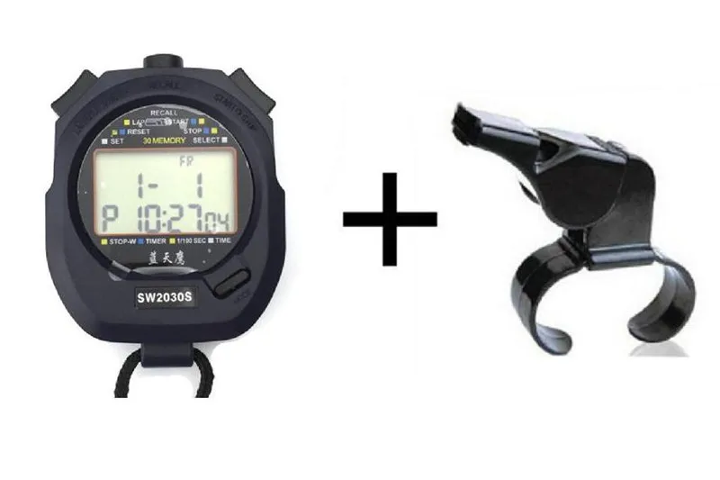 

2017 Digital Chronograph Stopwatch Timer Group for Men Stopwatch Handheld Countdown Timer with Professional Referee Whistle