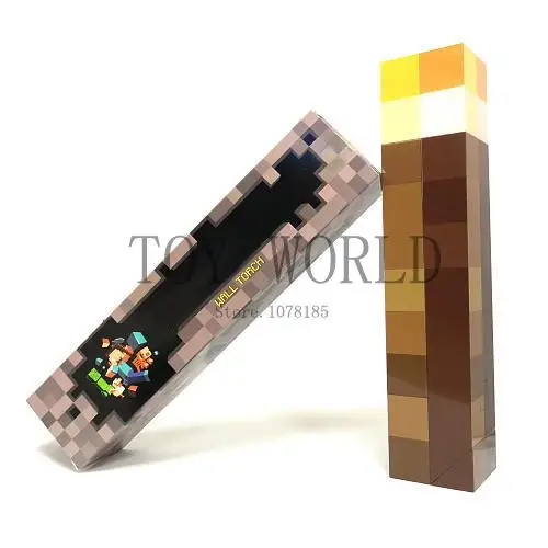 Original Light Up Minecraft Torch Lamp Hand Held or Wall Mount Minecrafts Light Night Wall Drop Shipping