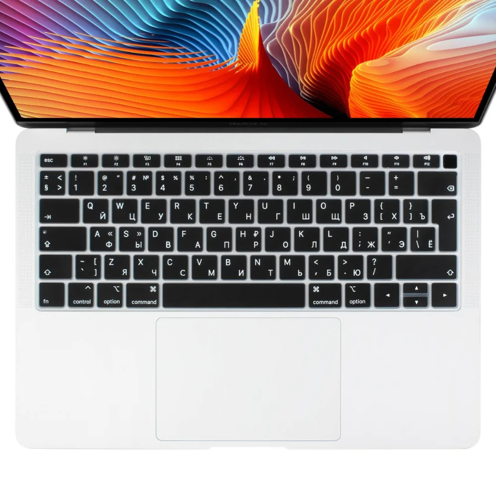 Силиконовая Защитная крышка для клавиатуры для нового Macbook Air 13 A1932 Touch ID раскладка ЕС мягкая клавиатура кожа Mac book Air 13,3