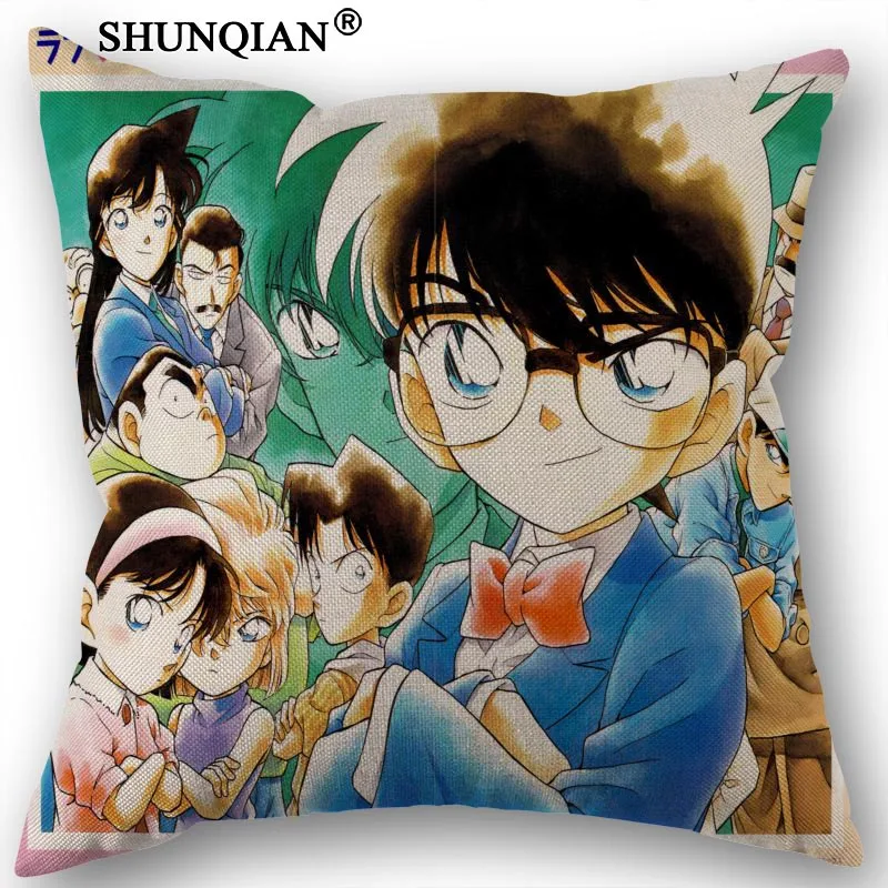 

Custom Detective Conan Pillowcase Printed Pillow Cover Home Textiles Decorative Pillowcase Customize Gift 45x45cm