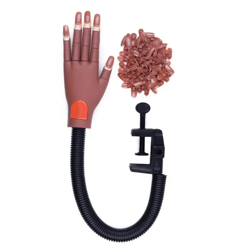 

Professional 1 Practice Hand+100pcs Nail Tips Nail Art Hands Tool Adjustable Nail Art Model Hands DIY Manicure Tool For training