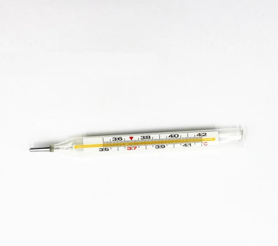 Tanie 12 sztuk kliniczny pod pachami Mercurial termometr pomiar temperatury ciała Instrument zastosowanie medyczne klasyczny szklany termometr rtęciowy