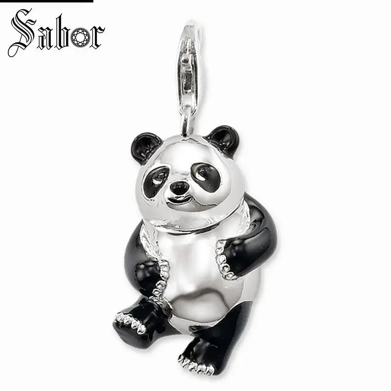

thomas Cute Panda Charm, gifts 925 Sterling Silver Jewelry For Women Men,2019 Gift Silver Fit Bracelet Necklave charms