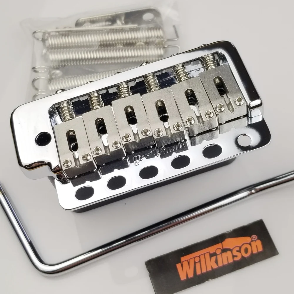 Billige Wilkinson WVP6 Chrom silber ST Elektrische Gitarre Tremolo System Brücke + Edelstahl Sättel Made in Korea