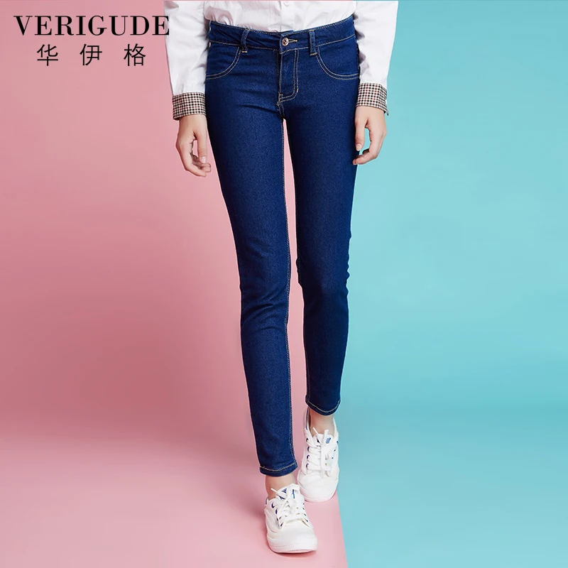 Veri Gude Women's Skinny Pencil Pant Plus Size XS S M L XL XXL Elastic Jeans Solid color jeans tight Light blue dark blue jeans dog sheep clothes xs s m l xl 985