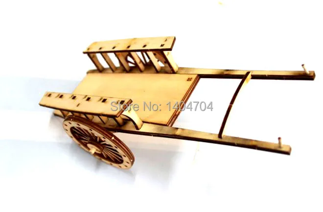 

Chinese Ancient horse-drawn carts wooden model DIY gharry assembling kit