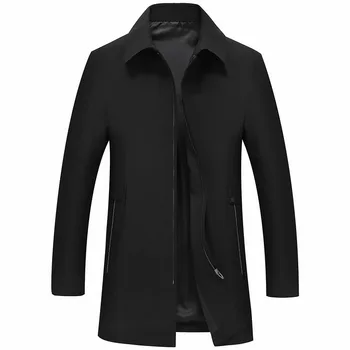 

2019 Spring New Casual Turn Down Collar Long Jacket Men